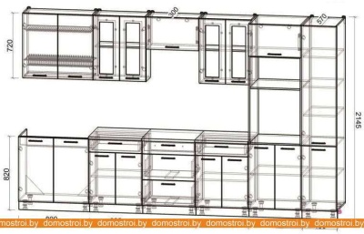 Кухня Интерлиния Мила Gloss 3.6 (ваниль-асфальт) фотография