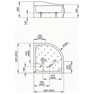 Акриловый поддон Radaway Korfu A80 80x80x39 фотография