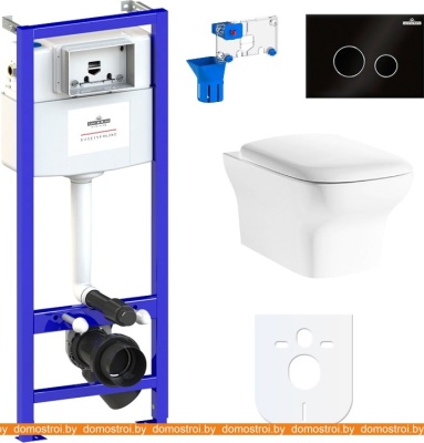 Унитаз Lavinia Boho Relfix Bristol Rimless 7 в 1 87040120 (черное стекло) фотография