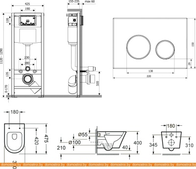 Унитаз Lavinia Boho Relfix Biore Compacto Rimless 9 в 1 75110357 (иск. камень) фотография