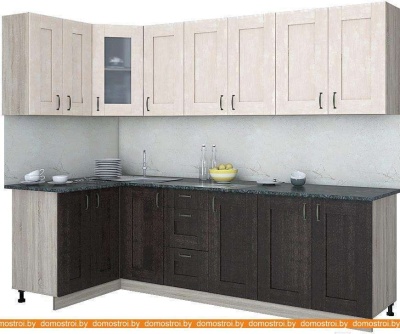 Кухня Интерлиния Мила Хольц 12x26 (дуб венге/дуб молочный) фотография