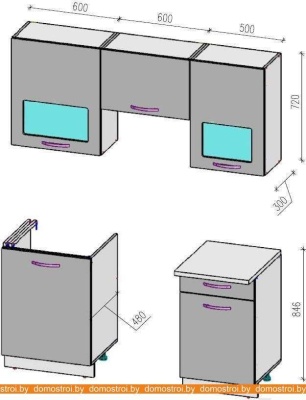 Кухня ВерсоМебель Эко-6 1.7 (северное дерево светлое/северное дерево темное) фотография