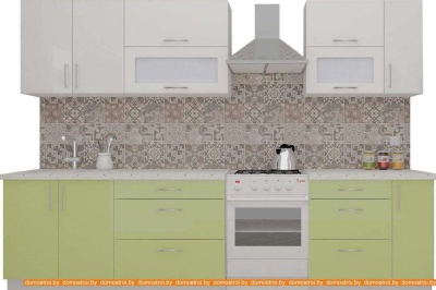 Кухня ВерсоМебель ВерсоЛайн 8-2.5 (белый 001/нежно-зеленый 032) фотография
