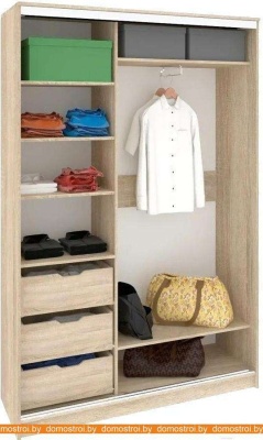 Шкаф-купе Кортекс-мебель Сенатор ШК10-45 Классика зеркало (дуб сонома) фотография