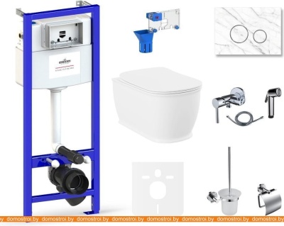 Унитаз Lavinia Boho Relfix Bell Pro Rimless 10 в 1 75110483 (statuary иск. камень) фотография