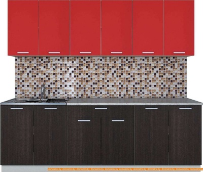 Кухня Интерлиния Мила Лайт 2.4 (красный/дуб венге) фотография