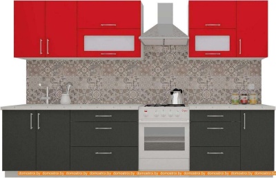 Кухня ВерсоМебель ВерсоЛайн 6-2.6 (красный чили/антрацит) фотография