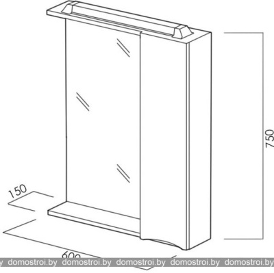 Шкаф с зеркалом BelBagno Marino-SPC-600/750-1A-BL-P-R (bianco lucido) фотография