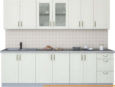 Кухня Интерлиния Мила Крафт 2.6А (дуб снежный) фотография