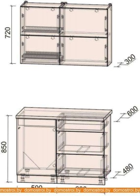 Кухня Интерлиния Мила Матте 1.1 А (белый/мята/опал светлый) фотография