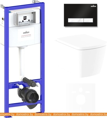 Унитаз Lavinia Boho Relfix Aveo Rimless 6 в 1 75110242 (черный/белый пластик) фотография