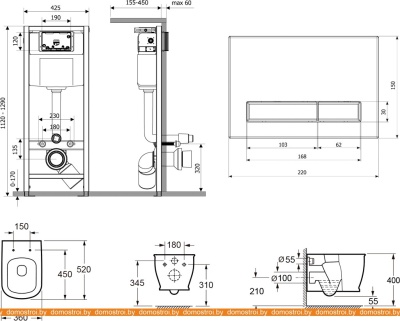Унитаз Lavinia Boho Relfix Bell Pro Rimless 7 в 1 87050130 (черное стекло) фотография