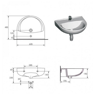 Умывальник Cersanit President 60 фотография
