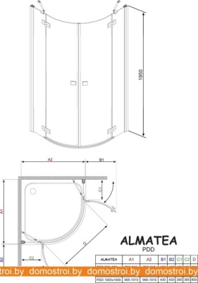 Душевой уголок Radaway Almatea PDD 1000 (30522-01-05N) фотография