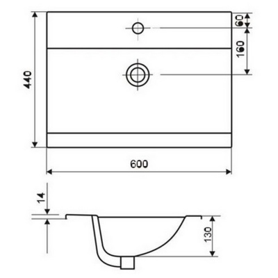 Умывальник Cersanit Ontario 60 врезной фотография