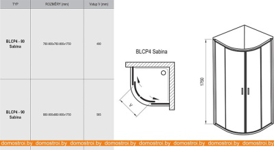 Душевой уголок Ravak Blix BLCP4 SABINA 80x80 (белый/графит) фотография