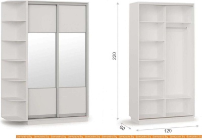 Шкаф-купе Империал Тетрис КК 120x220 (белый жемчуг) фотография