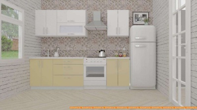 Кухня ВерсоМебель ВерсоЛайн 8-2.0 (белый 001/персик 022) фотография