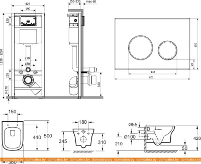 Унитаз Lavinia Boho Relfix Bristol Rimless 7 в 1 75110238 (statuary иск. камень) фотография