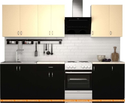 Кухня S-Company Клео лайт 2.1 (черный/песочный) фотография