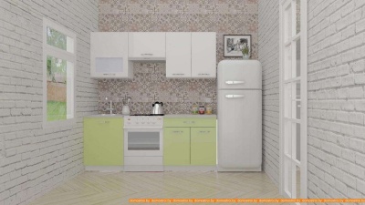 Кухня ВерсоМебель ЭкоЛайт-5 1.9 (белый/нежно-зеленый) фотография