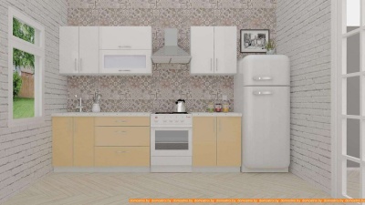 Кухня ВерсоМебель ВерсоЛайн 8-2.1 (белый 001/капучино 103) фотография