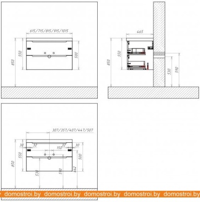 Тумба под умывальник BelBagno Etna-700-2C-SO-RW-P (rovere moro) фотография