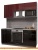 Кухня Интерлиния Мила Gloss 1.8 (бордовый-черный) фотография