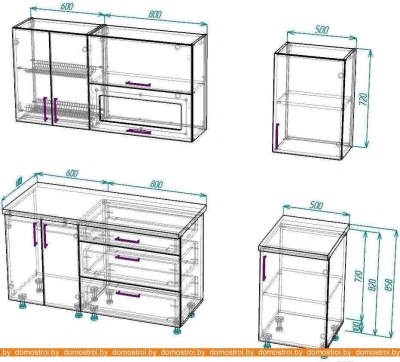 Кухня ВерсоМебель ВерсоЛайн 8-1.9 (белый 001/черный графит 042) фотография