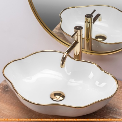 Умывальник Rea Pearl (белое золото) фотография