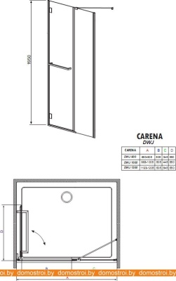 Душевая дверь Radaway Carena DWJ (119 - 120) (34332-01-01NL) фотография