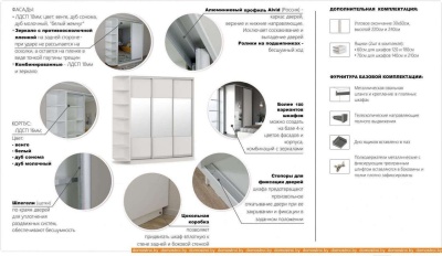 Шкаф-купе Империал Тетрис КК 120x220 (белый жемчуг) фотография
