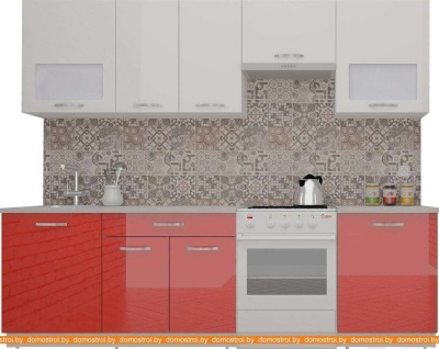 Кухня ВерсоМебель ЭкоЛайт-5 2.5 (белый/красный) фотография