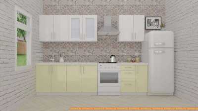 Кухня ВерсоМебель ВерсоЛайн 7-2.3 (белый 001/ваниль 102) фотография