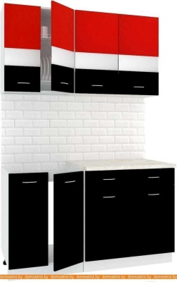 Кухня Кортекс-мебель Корнелия Экстра 1.4м (красный/черный/королевский опал) фотография