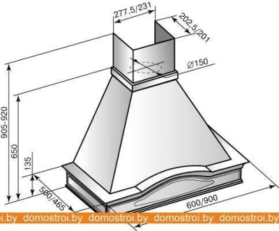 Вытяжка Elikor Вилла Фрукты 60П-650-П3Л (бежевый/дуб неокрашенный) фотография