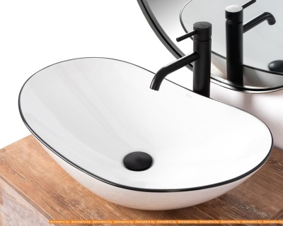 Умывальник Rea Royal (черный/белый) фотография