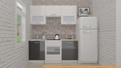Кухня ВерсоМебель ЭкоЛайт-6 1.7 (белый/черный графит) фотография