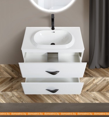 Тумба под умывальник BelBagno Onda-M-800-2C-SO-BL (bianco lucido) фотография