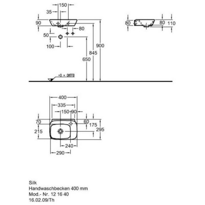 Умывальник Keramag Silk 40*29.6 121640-000 фотография