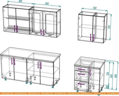 Кухня ВерсоМебель ВерсоЛайн 7-2.3 (белый 001/яркий оранжевый 008) фотография