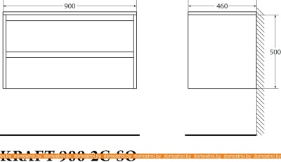 Тумба под умывальник BelBagno Kraft-900-2C-SO-RGB (rovere galifax bianco) фотография