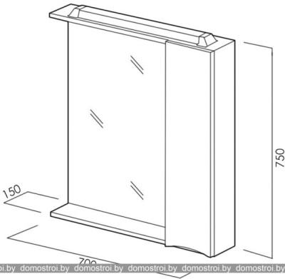 Шкаф с зеркалом BelBagno Marino-SPC-700/750-1A-BL-P-L (bianco lucido) фотография