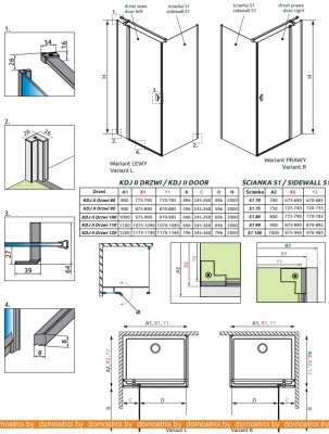 Душевой уголок Radaway Nes Black KDJ II 110x90 R фотография