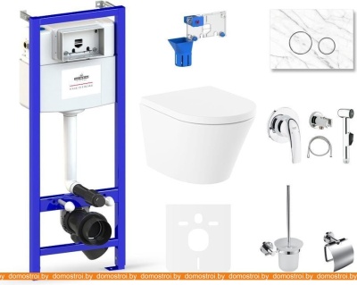 Унитаз Lavinia Boho Relfix Biore Rimless 10 в 1 75110670 (statuary иск. камень) фотография