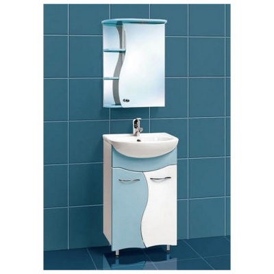 Зеркальный шкаф Акваль Милана 50 [AM.04.50.03.L] голубой фотография