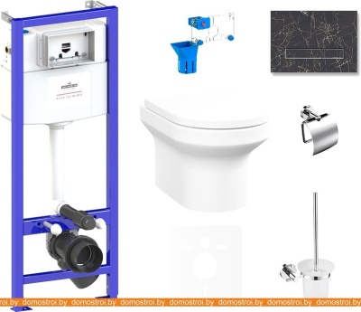 Унитаз Lavinia Boho Relfix Grance Hill Rimless 9 в 1 75110434 (greek black камень) фотография