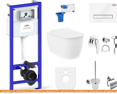 Унитаз Lavinia Boho Relfix Bell Pro Rimless 10 в 1 98010105 (белое стекло) фотография