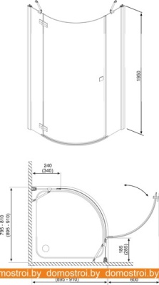 Душевой уголок Radaway Almatea PDJ 90 R (30702-01-05N) фотография