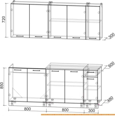 Кухня Интерлиния Мила Лайт 1.9 (дуб белый/дуб серый) фотография